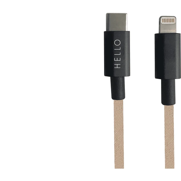 Design Letters Ladekabel USBC To Lightning 1m In Beige