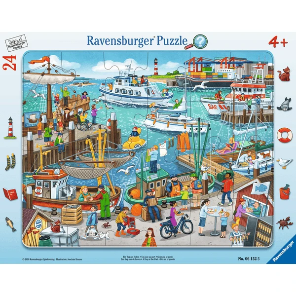 Ravensburger Rahmenpuzzle - Ein Tag Am Hafen 24 Teile