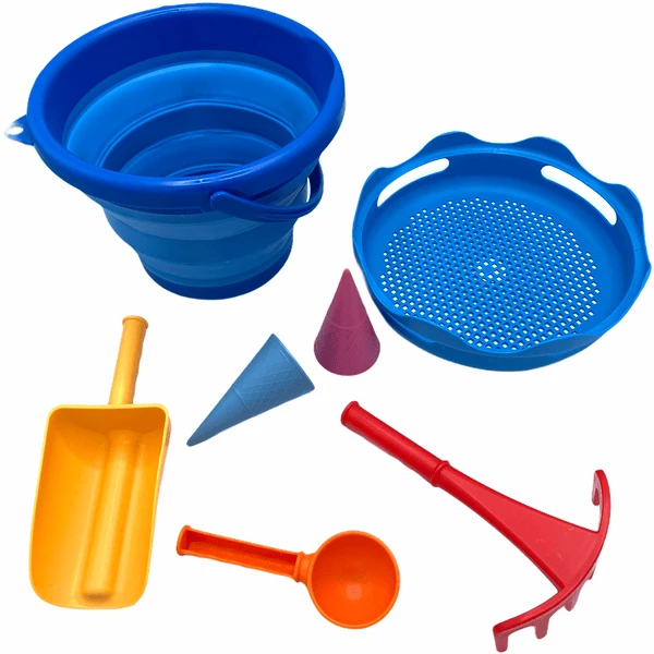 Schildkröt SCHILDKRÖT® 7-in-1 Sand Toys Falteimer-Set, Blau